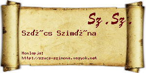 Szűcs Szimóna névjegykártya